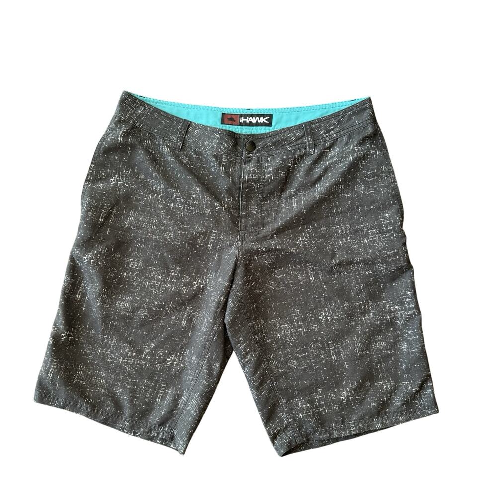 Tony Hawk Striped Shorts Swim Black/white scratch print Board Unlined Men’s 36